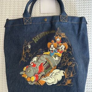 Tokyo Disney-Disney Westernland Denim Tote - Blue and Multicolor